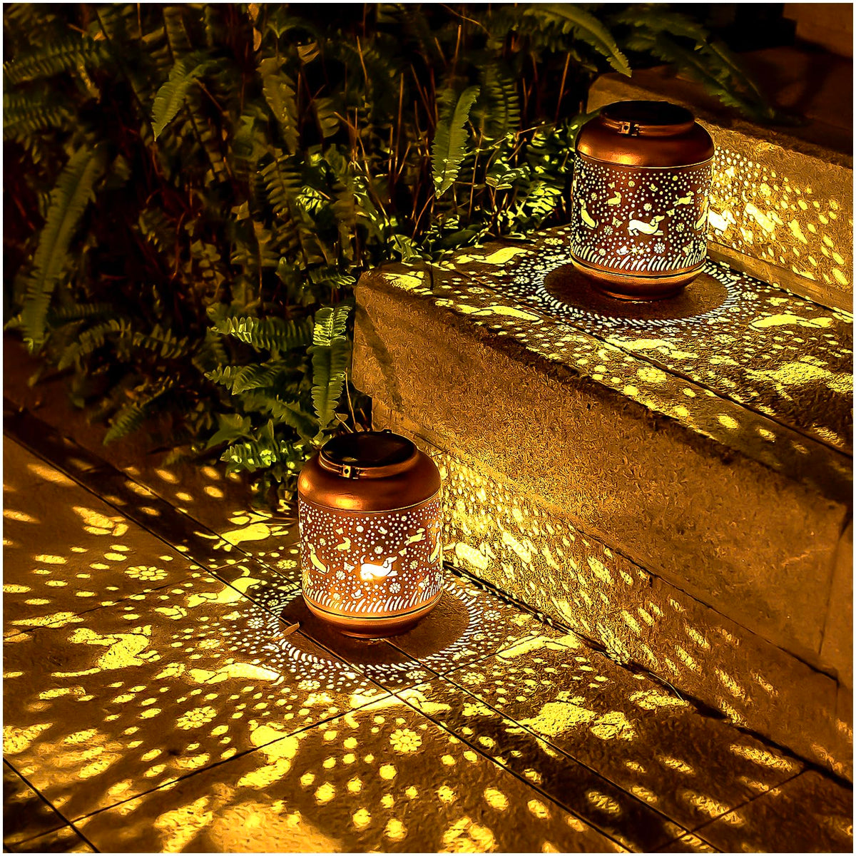 SRDJXY Dachshund Lantern at dusk creates inviting yard ambiance