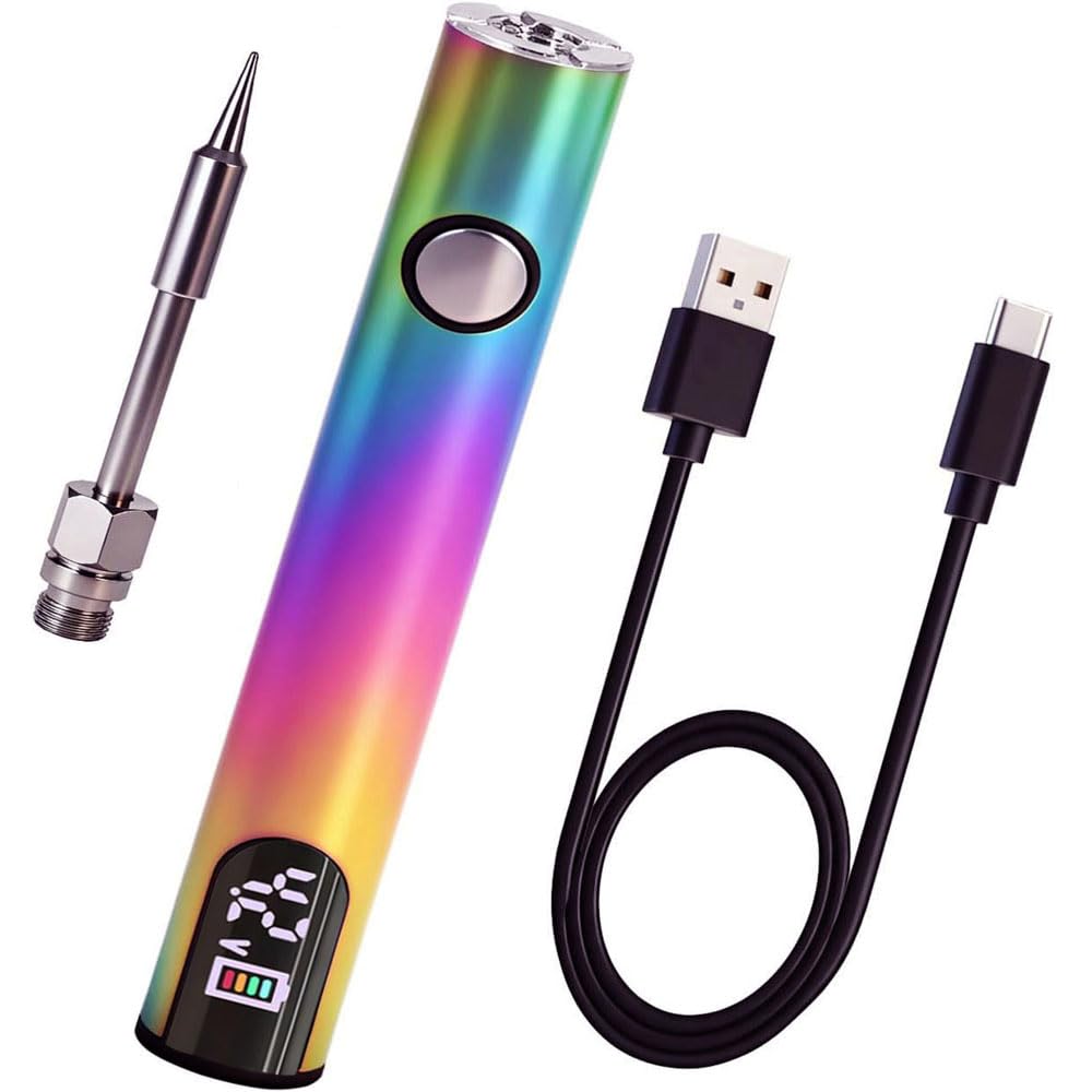 SRIBOO Rainbow LED display on portable soldering iron for precise temperature control