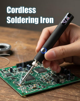 SRIBOO cordless soldering iron with USB-C charging for on-the-go repairs.