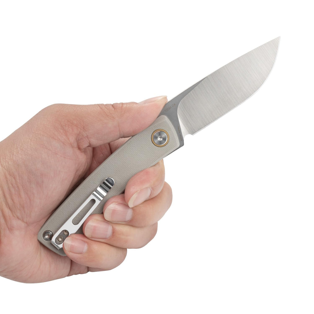 SRM 105M AIR Grey blade-closed view for safe pocket carry