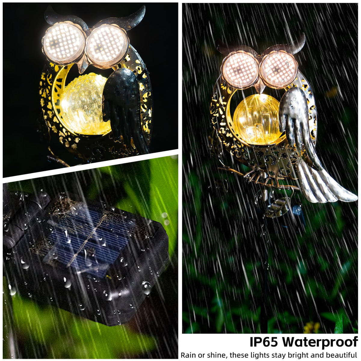 SRNPMIU creative LED owl guiding along flower beds and walkways
