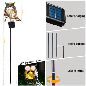 SRNPMIU owl garden decor IP65 rated for all-weather outdoor use