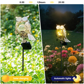 SRNPMIU solar powered owl light brightens paths without wiring