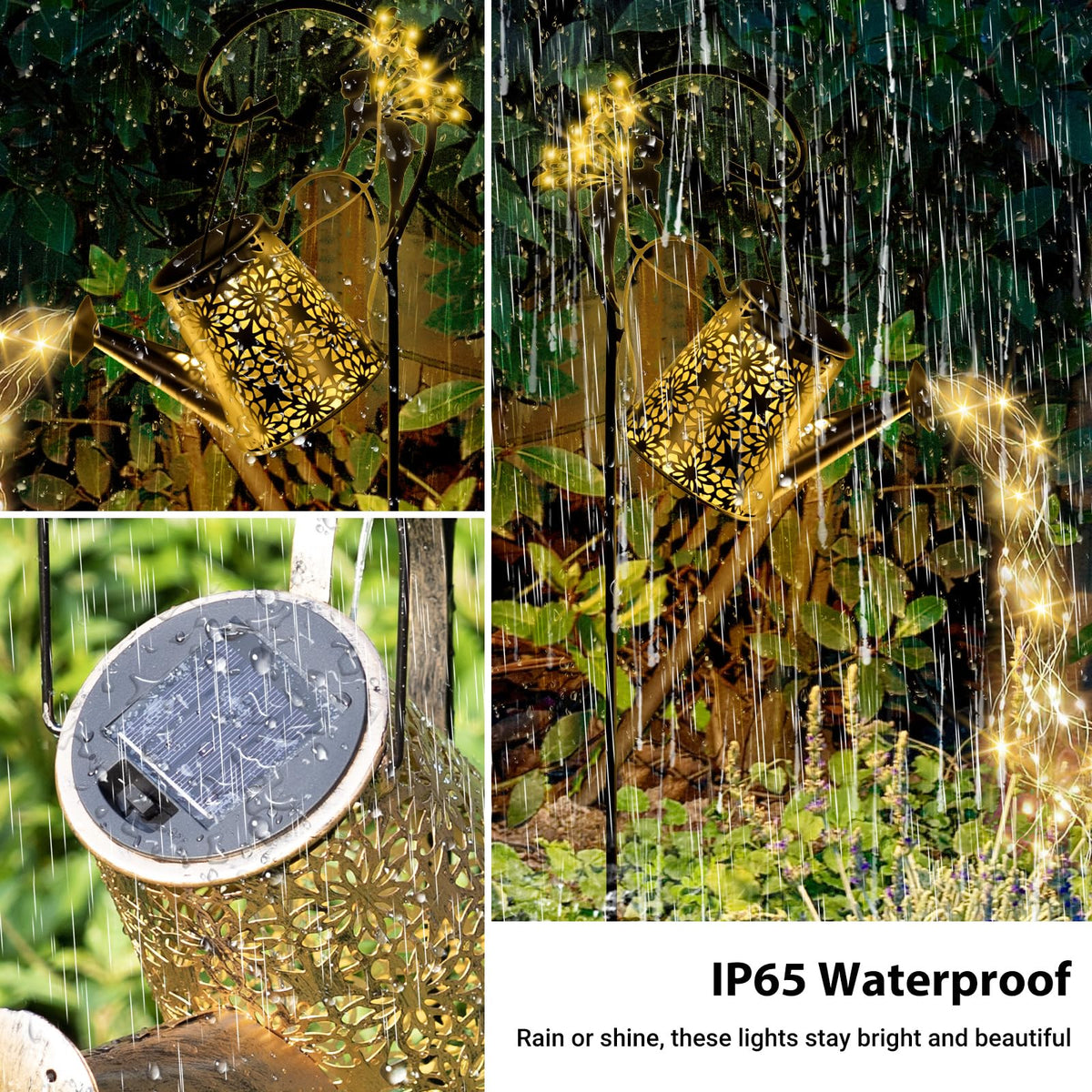 SRNPMIU solar watering can light enhances garden ambience on patios and pathways