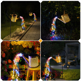 SRNPMIU solar watering can light durable rust-resistant metal withstands outdoor conditions