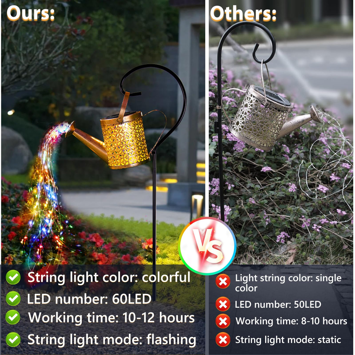SRNPMIU solar watering can light twinkles like water sprinkles for garden magic