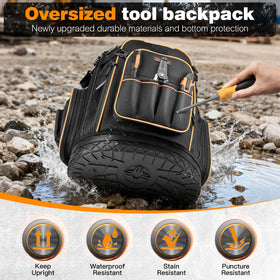 Srotek tool bag with molded bottom protects tools during transport