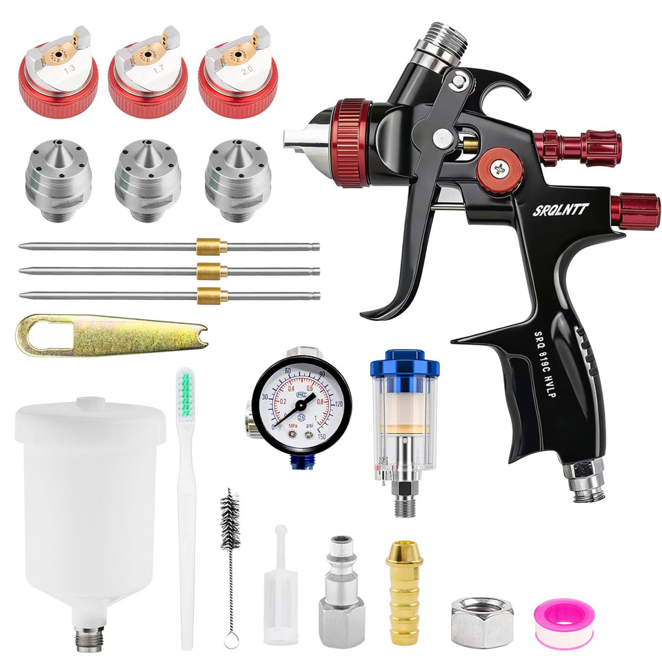 SRQLNTT 819 HVLP spray gun with 1.3mm nozzle for smooth automotive refinishes