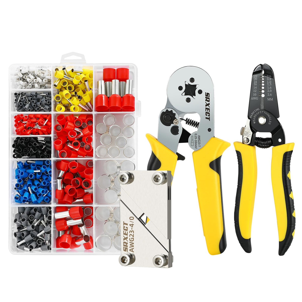 SRXECT ferrule crimping tool kit for clean, secure wire terminations.