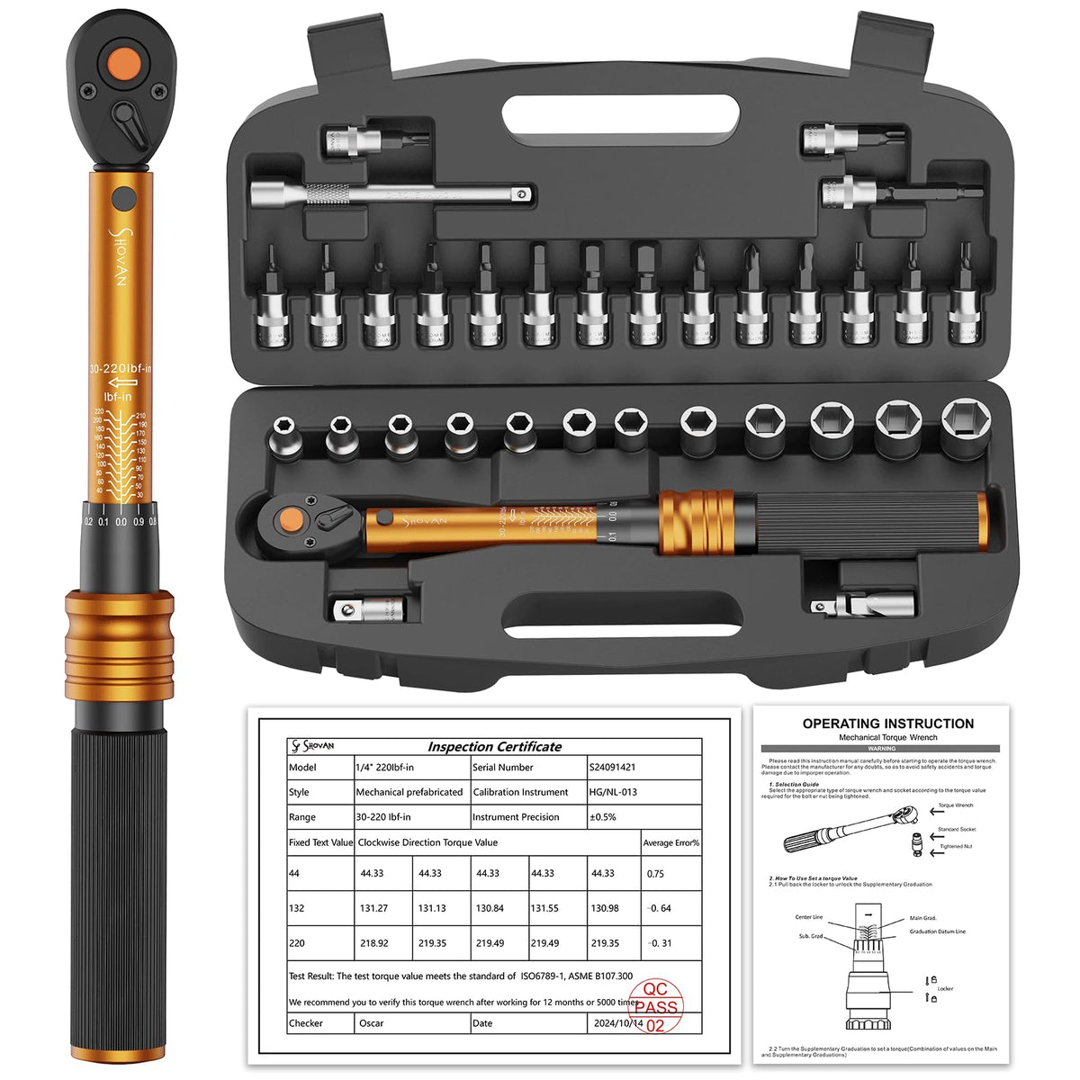 ss shovan 1/4 drive torque wrench for precise bike maintenance.