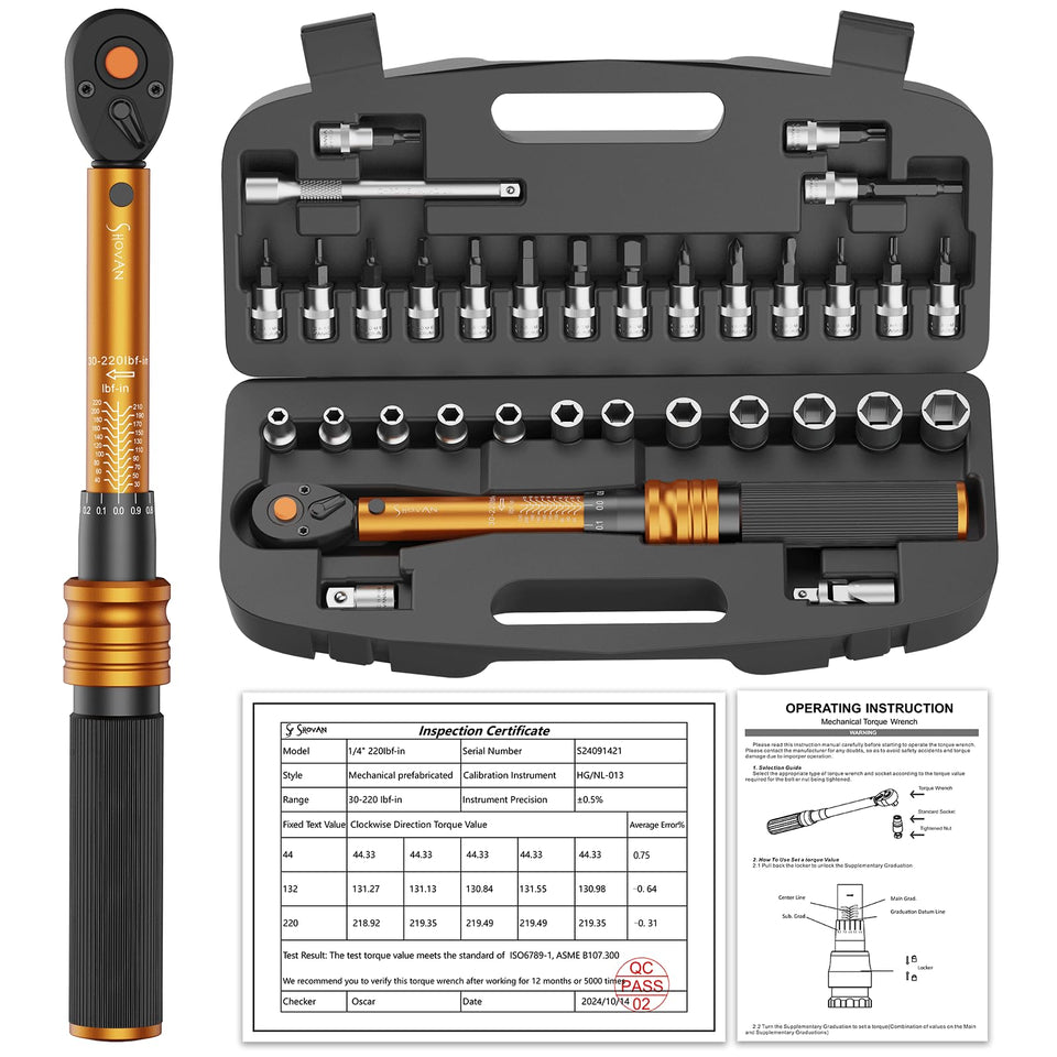 ss shovan 1/4 drive torque wrench for precise bike maintenance.