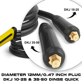 SSIMDER DINSE 10-25 plug compatible with common stick welders.