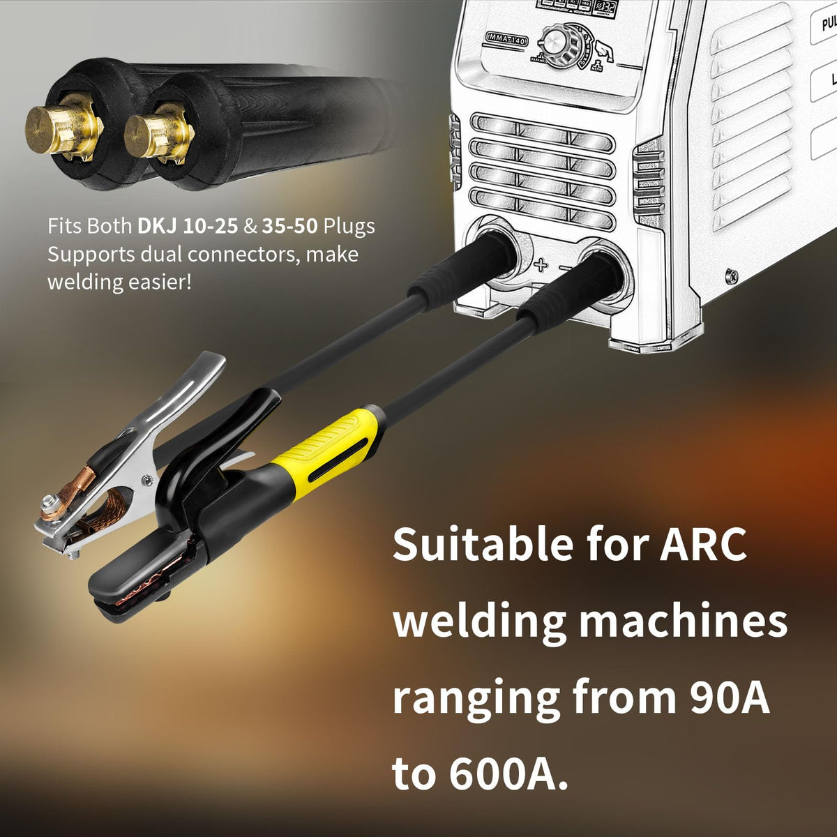SSIMDER DINSE 35-50 plug supporting versatile welding connections.