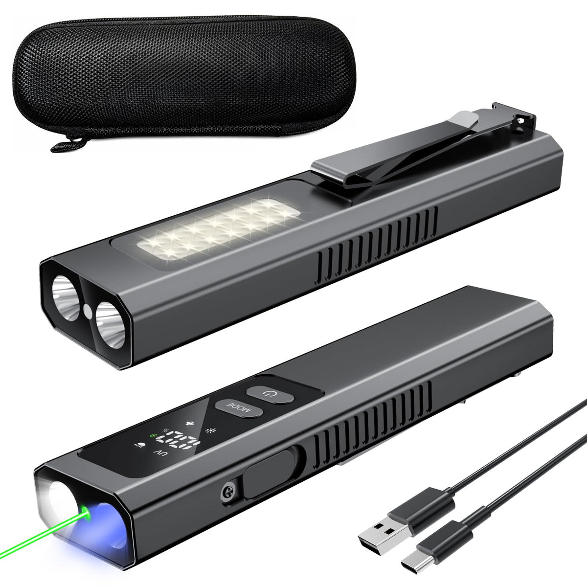 SSPONT EDC Flashlight with four light sources provides versatile illumination across tasks.