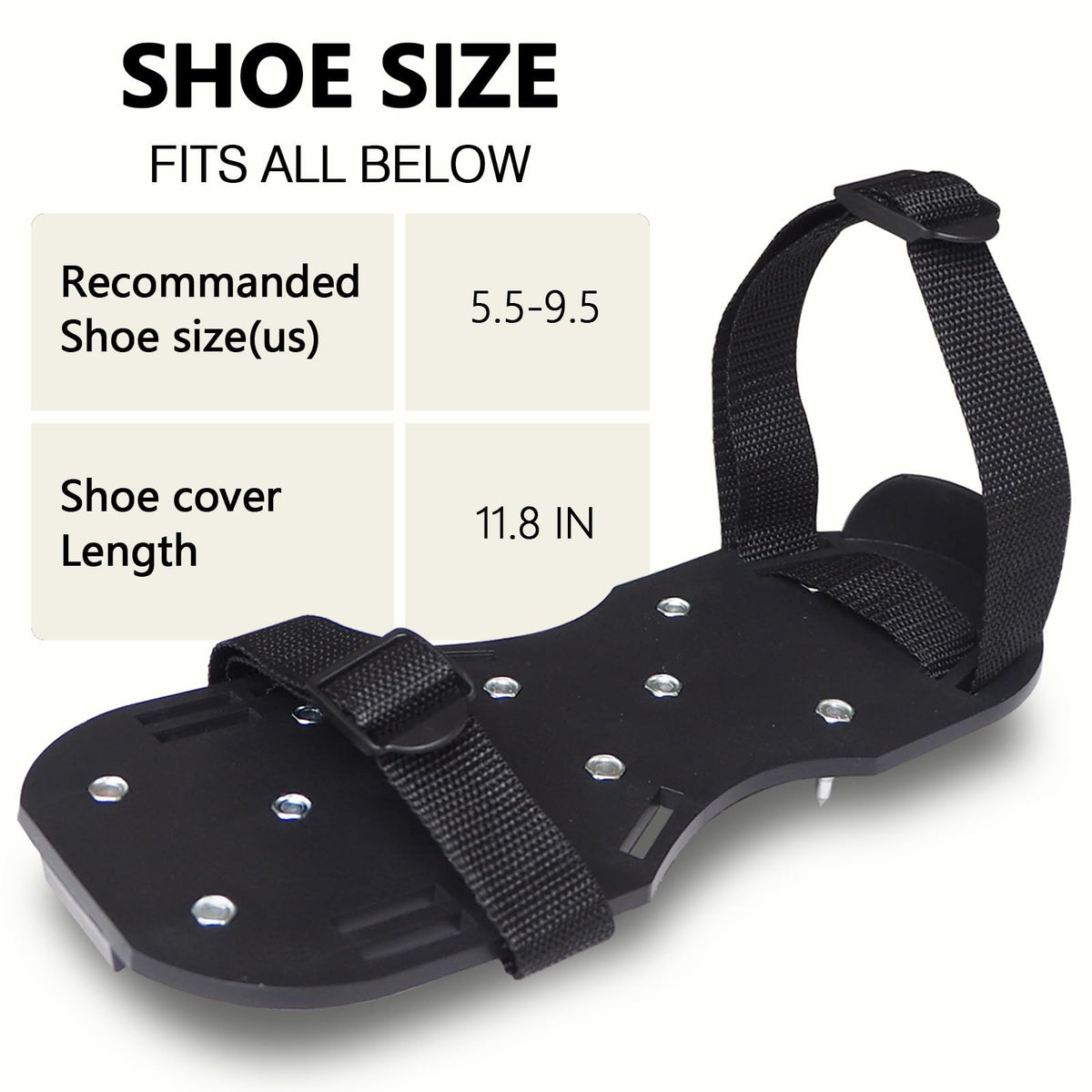 St !GIANTMAN Epoxy Shoes spikes secured with locking nuts for stability.