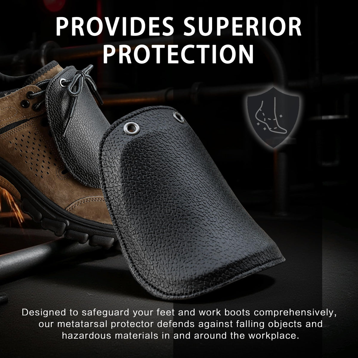St !GIANTMAN metatarsal guard attached to shoes protects laces from damage.
