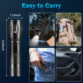 Staaricc LED flashlight aluminium body offers durability in rugged environments.