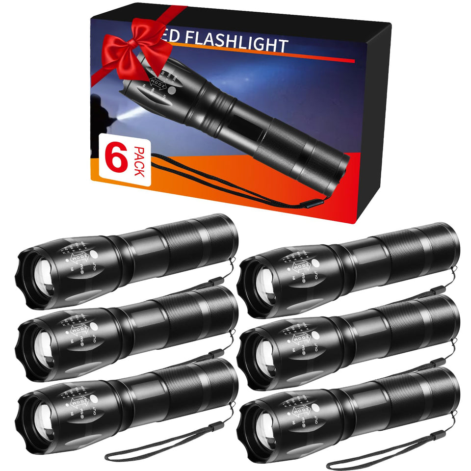 Staaricc 6-pack LED flashlights pack for emergencies and camping