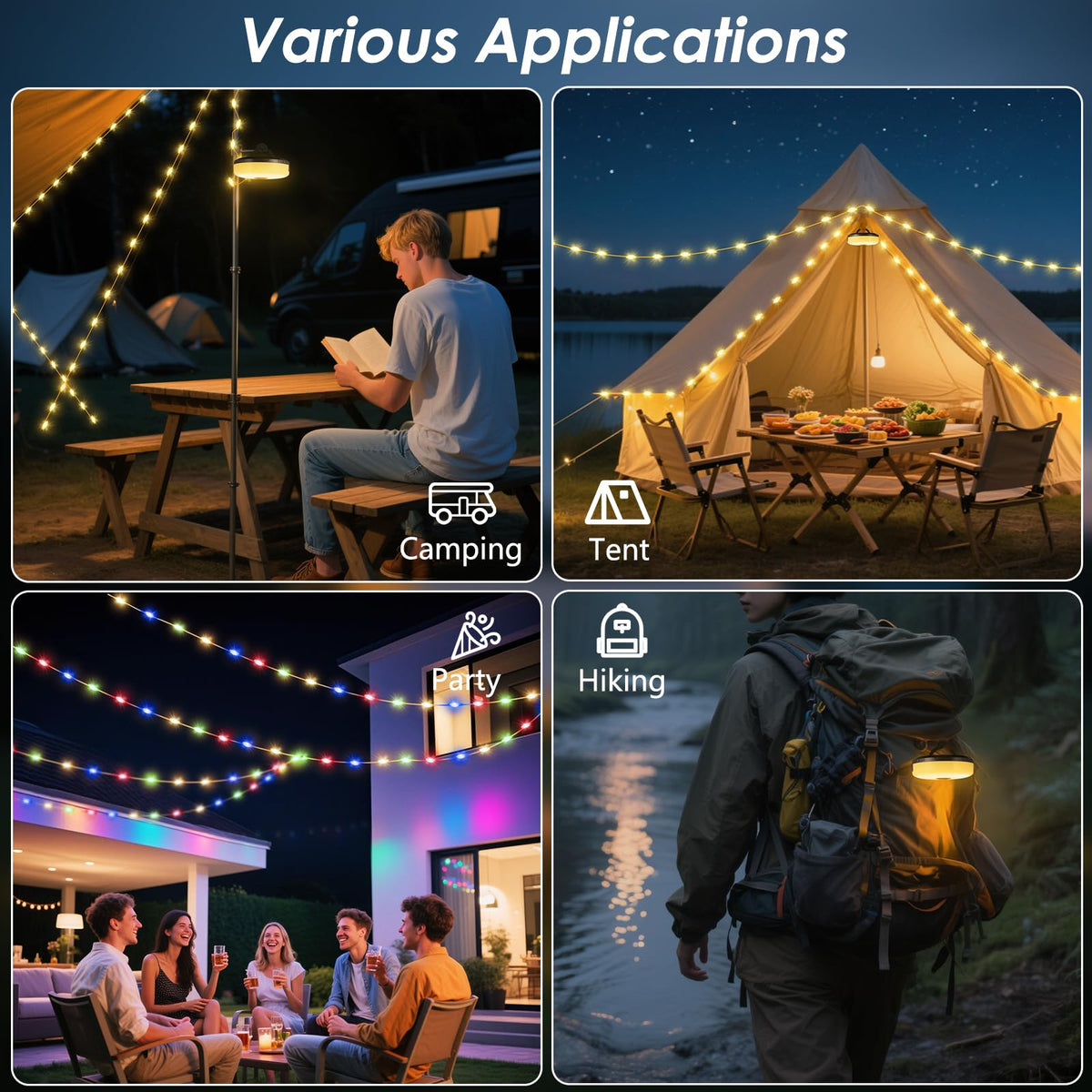Staaricc portable camping lights with built-in battery indicator for easy checks