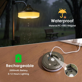 Staaricc rechargeable camp lamp highlighting long-lasting power for outdoor use