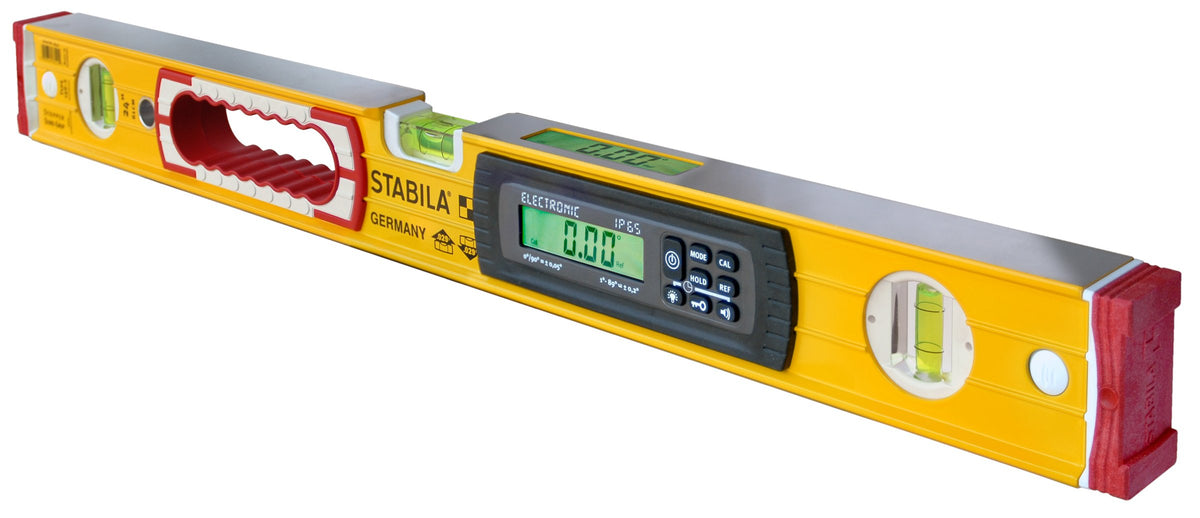 Stabila 36524 yellow digital level with illuminated display for precise alignment on site