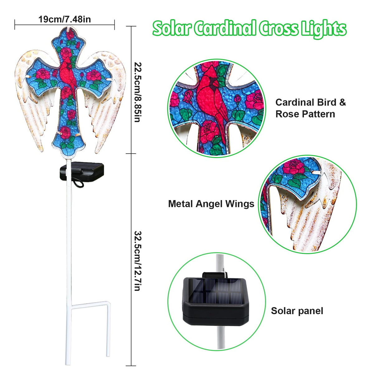 Stadeco butterfly cross stake light adds warm glow to borders and flower beds