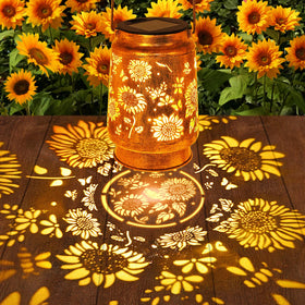 Stadeco solar lanterns glow at dusk with daylight-powered LEDs.