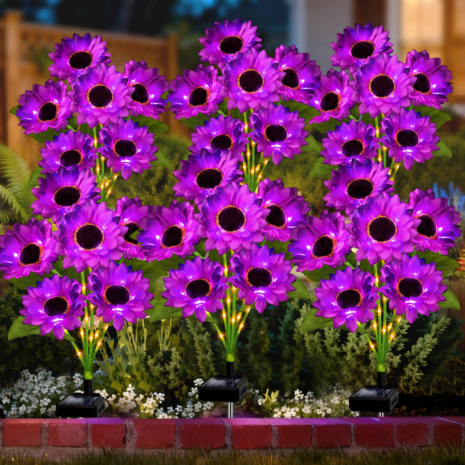 Stadeco Solar Sunflower Lights six-pack bloom adds warm glow outdoors