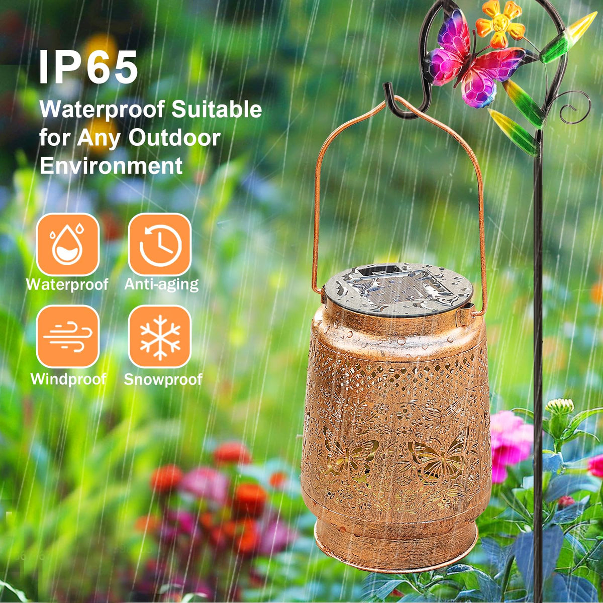 Stadeco warm night-light garden lantern enhances relaxing outdoor spaces.