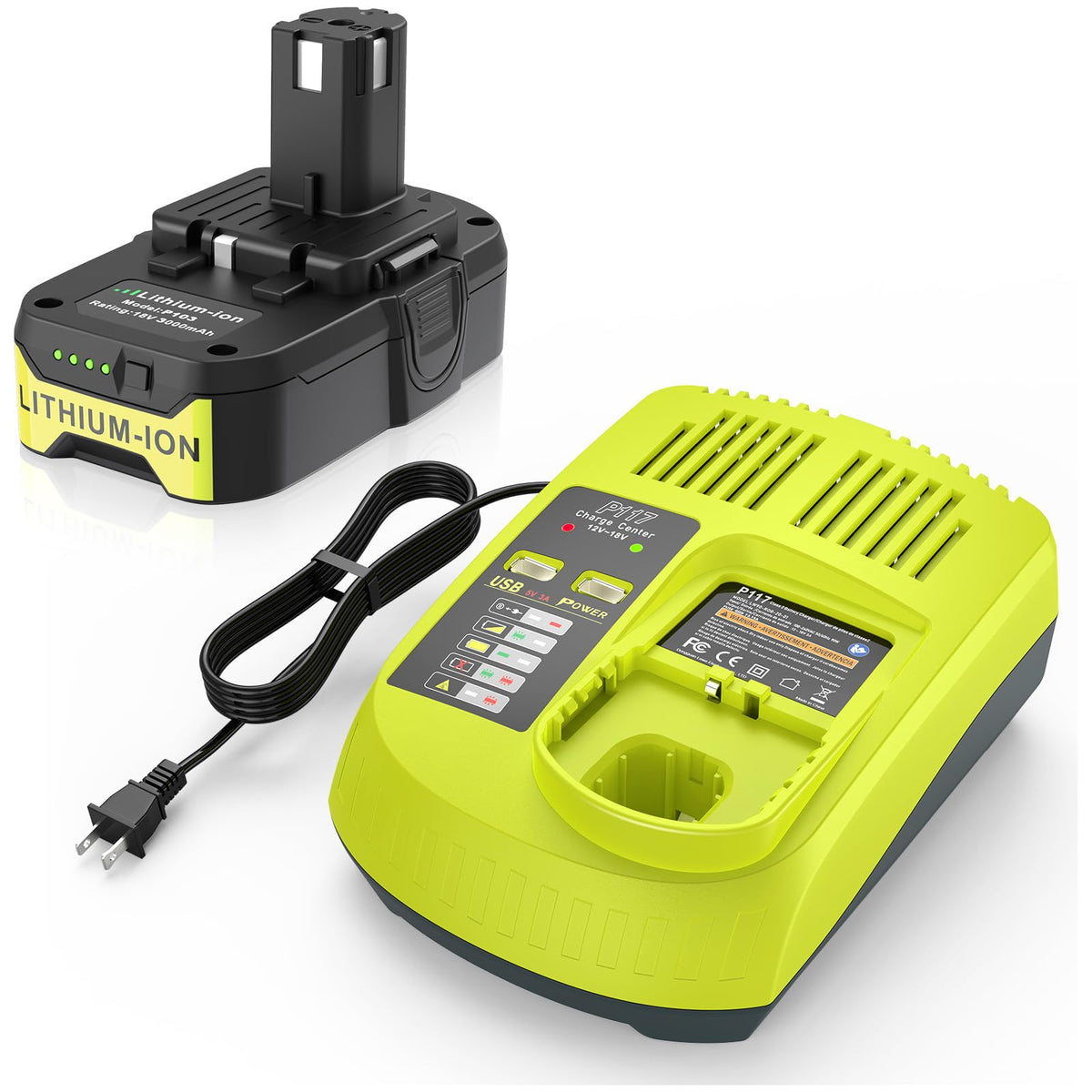 Stairlie P103 18V 3000mAh battery powering tools with extended runtime.