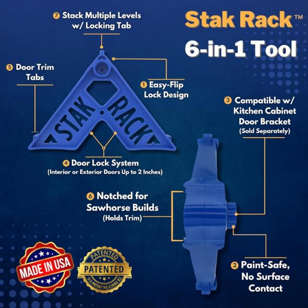 Stak Rack shows a paint-safe system with no surface contact