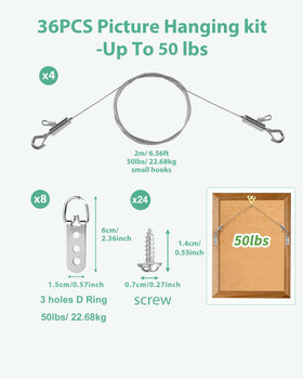 Stalishare adjustable hanging wire with pre-attached clips for easy setup