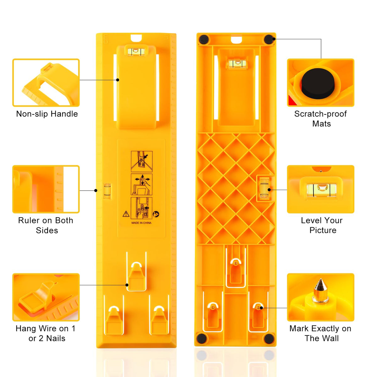 Stalishare D-rings and screw eyes for flexible hanging.