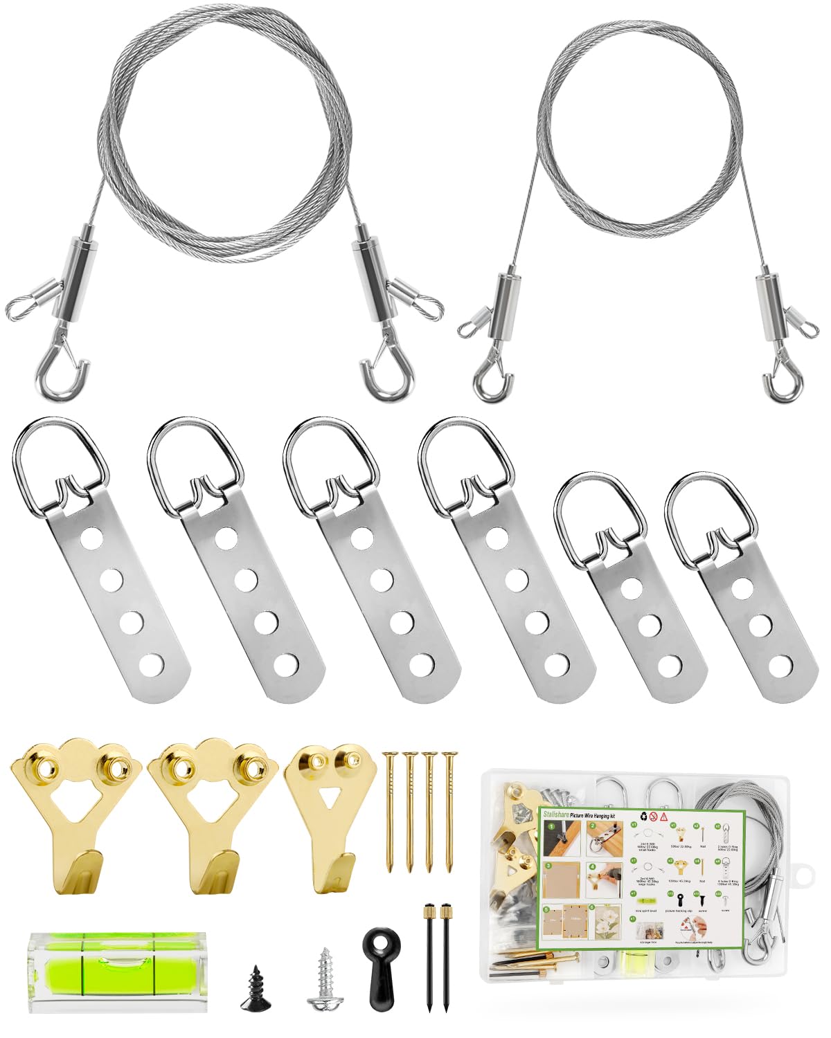 Stalishare Picture Hanging Wire Kit wire-assembly showing dual wires for heavy frames