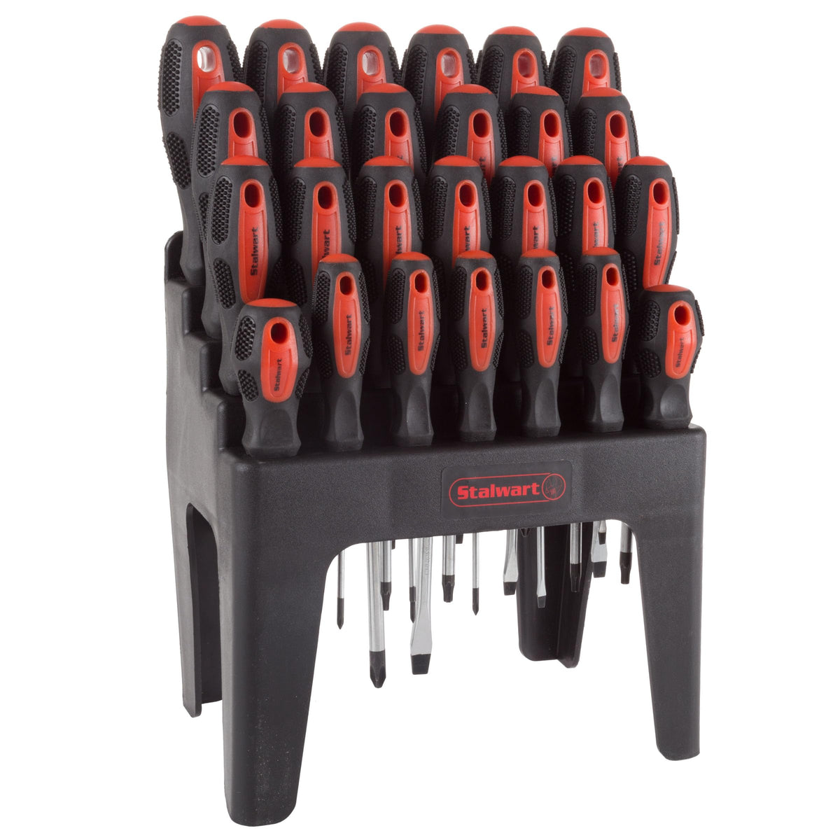 Stalwart 26-piece screwdriver set with wall mount and magnetic tips for quick screws