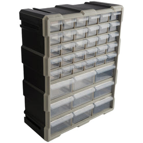 Stalwart 39-Drawer storage organizer front view for quick-access workspace organization.