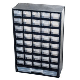 Stalwart 41-drawer storage organizer front view with clear bins for quick access.