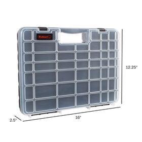 Stalwart 75ST6073 case open lid showing compartments, quick access to small parts.