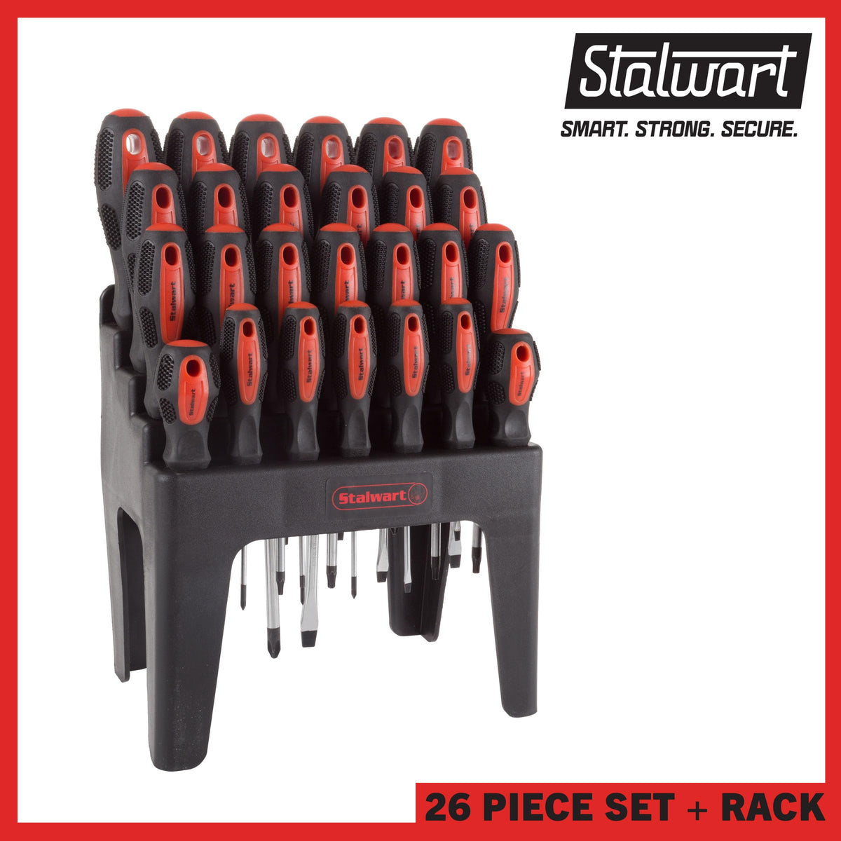 Stalwart black and orange screwdriver set enhances visibility on the workbench