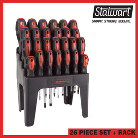 Stalwart black and orange screwdriver set enhances visibility on the workbench
