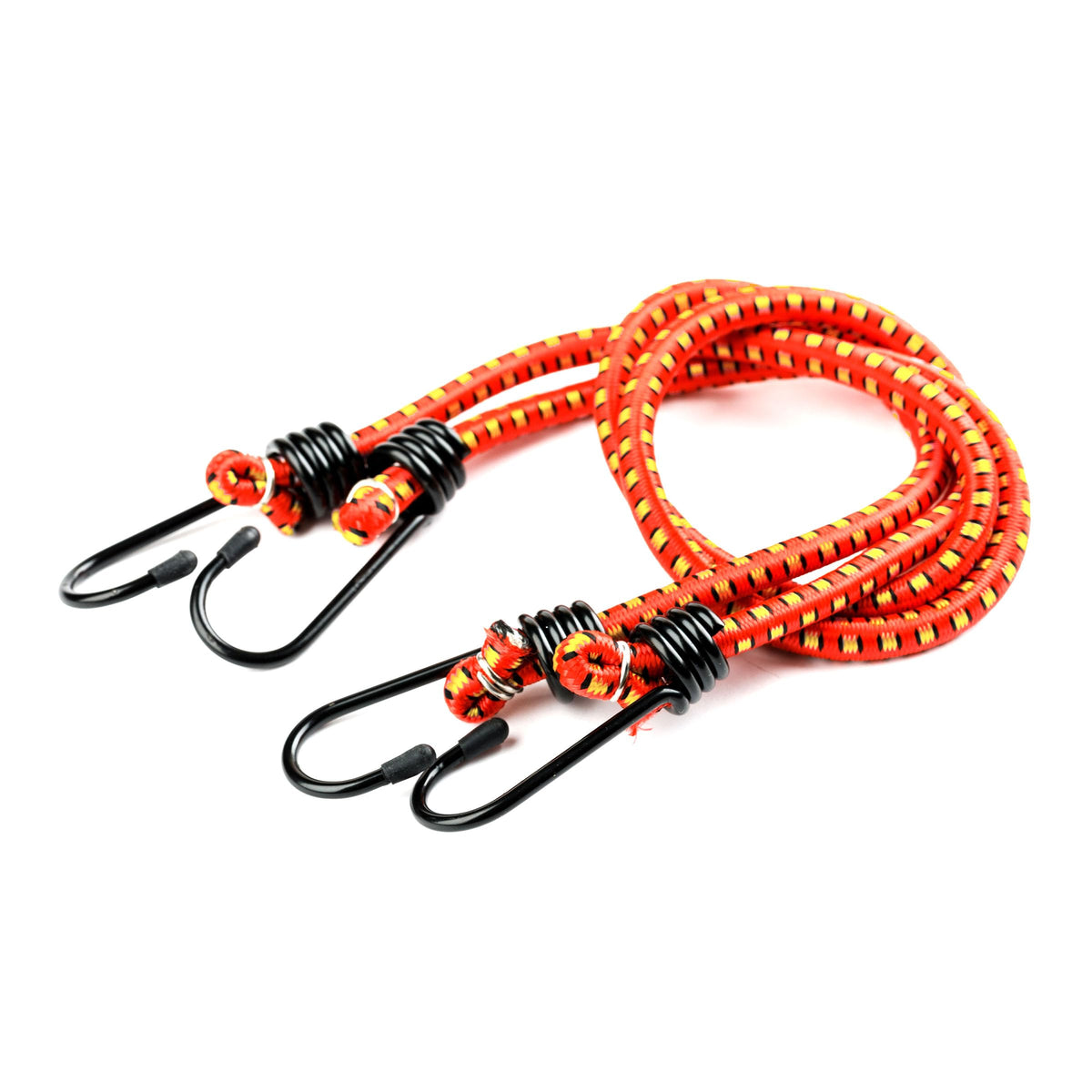 Stalwart bungee cord stretched to secure a load.