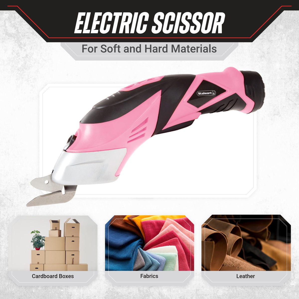 Stalwart pink cordless scissors charging with included charger