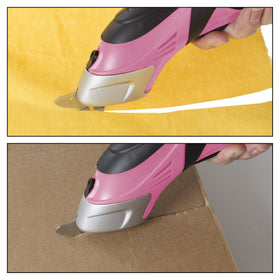 Stalwart pink cordless scissors with ergonomic handle for comfortable control