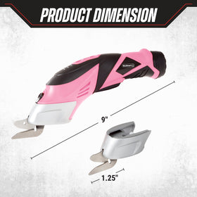 Stalwart pink cordless scissors cut fabric for precise trimming