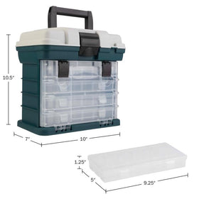 Stalwart polypropylene construction provides durable, lightweight storage for hardware or crafts.