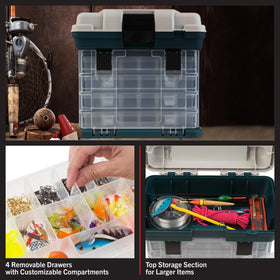 Stalwart tool box with removable drawers offers customizable storage for small parts.