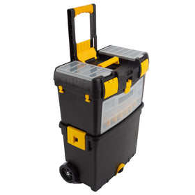 Stalwart rolling tool box with wheels, side view for easy on-site transport