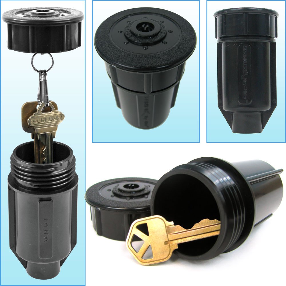 Stalwart discreet storage for keys, cash, or small documents outdoors.
