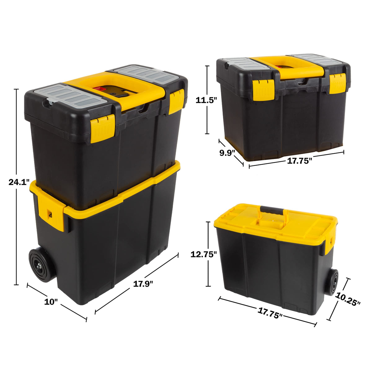 Stalwart stackable tool organizers offer flexible setup for any job.