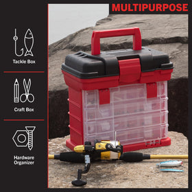 Stalwart tool box with a multi-purpose design for tackle, crafts, and hardware.
